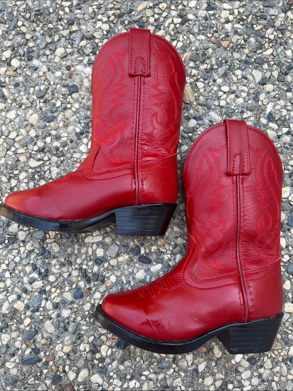 Kids Red Western Cowgirl Boots - Cowgirl Leather Riding Boots